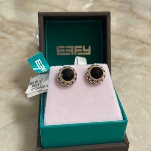 Effy Black Onyx 18k gold and sterling silver stud earrings